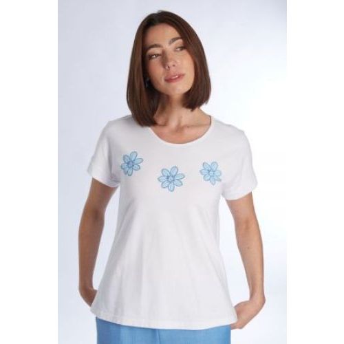 Comme Ca  Ecru / Blauw