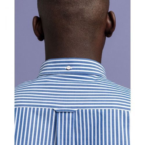 Gant  Wit / Middenblauw heren (GANT HEMD - 3062000  BLUE) - Di Classe (Sluis)