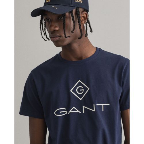 Gant  Bruin / Roos heren (GANT  T.SHIRT - 2023000  433  BLUE) - Di Classe (Sluis)