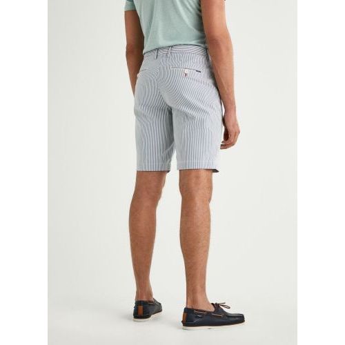 Hackett  Wit / Middenblauw heren (HACKETT BERMUDA - HM801193 SMP STRIPE) - Di Classe (Sluis)