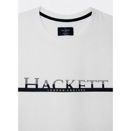 Hackett  Wit heren (HACKETT  T.SHIRT - HM 500542  WHITE) - Di Classe (Sluis)
