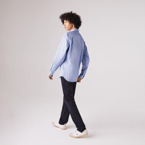 Lacoste  Blauw heren (LACOSTE  HEMD - CH2932  WHITE/BLUE) - Di Classe (Sluis)