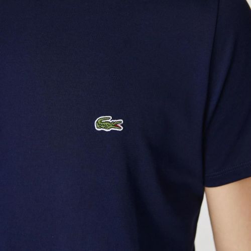 Lacoste  Bruin / Roos heren (LACOSTE  T.SHIRT - TH6709  NAVY) - Di Classe (Sluis)