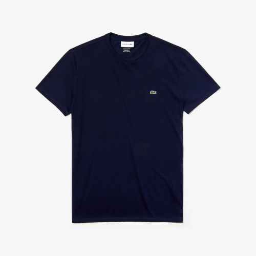 Lacoste  Bruin / Roos heren (LACOSTE  T.SHIRT - TH6709  NAVY) - Di Classe (Sluis)
