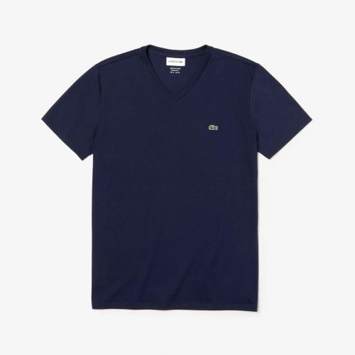 Lacoste  Bruin / Roos heren (LACOSTE  T.SHIRT - TH6710  NAVY) - Di Classe (Sluis)