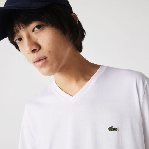 Lacoste  Wit heren (LACOSTE  T.SHIRT - TH6710  WHITE ) - Di Classe (Sluis)