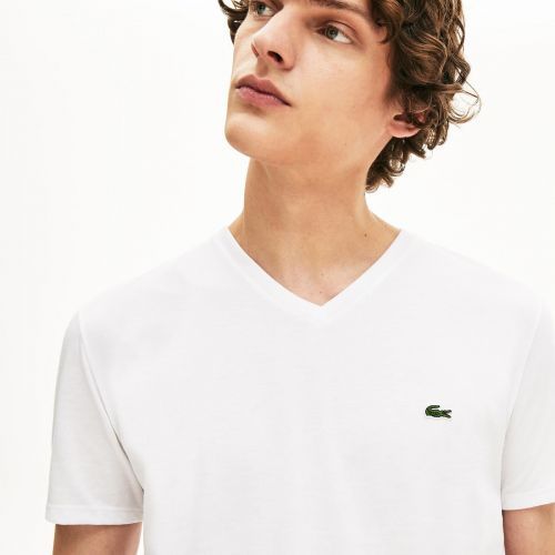 Lacoste  Wit heren (LACOSTE  T.SHIRT - TH6710  WHITE ) - Di Classe (Sluis)