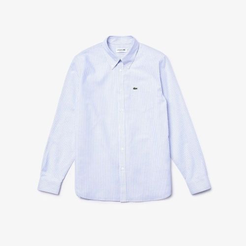 Lacoste  Wit / Lichtblauw heren (LACOSTE WOVEN SHIRT  - CH2945-23 ) - Di Classe (Sluis)