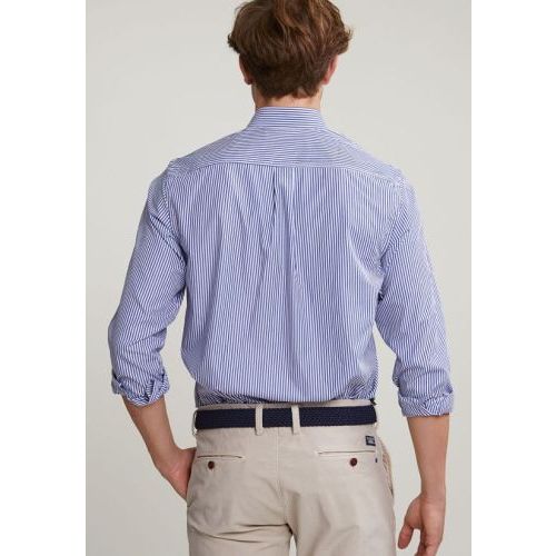 River Woods  Wit / Middenblauw heren (RIVER WOODS HEMD - D8850 - S30356) - Di Classe (Sluis)