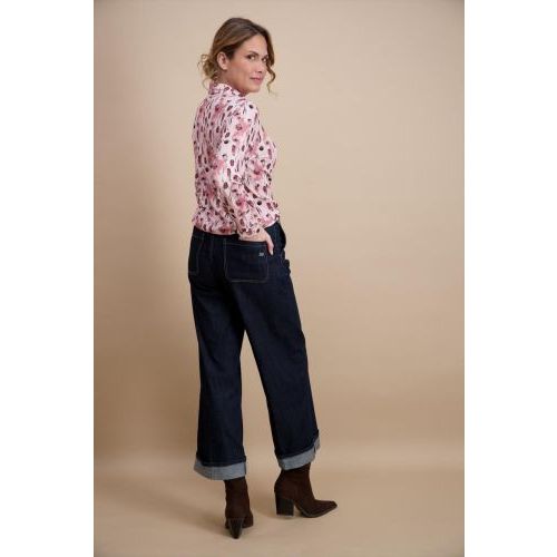 Signe Nature  Bordeaux/Rose dames (SIGNE NATURE BLOUSE - 841004 4) - Di Classe (Sluis)