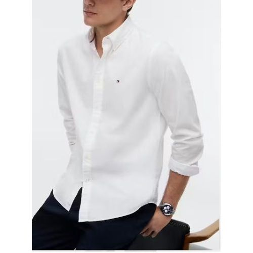 Tommy Hilfiger  Wit heren (TOMMY HILFIGER HEMD - MW0MW39988 YPR) - Di Classe (Sluis)