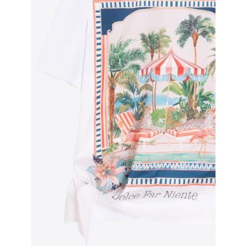 Vilagallo  Wit / Multi dames (VILAGALLO T-SHIRT - 33642 WIT MULTI) - Di Classe (Sluis)